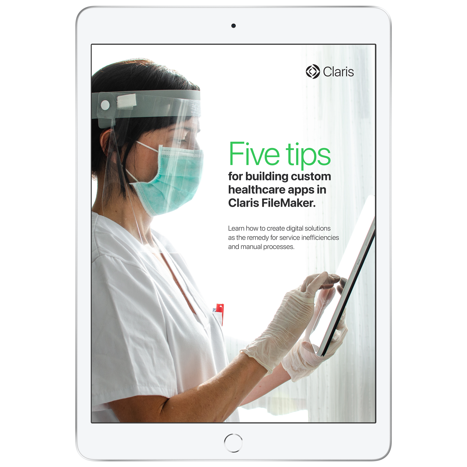 Get the ebook five tips for building custom healthcare apps in Claris FileMaker